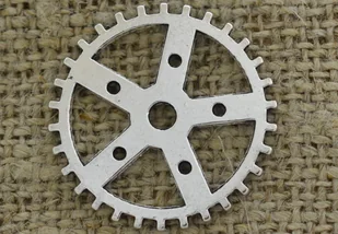 [312220] Element ozdobny steampunk tryb w kolorze srebrnym 25mm - Półfabrykaty do biżuterii - miniaturka - grafika 1