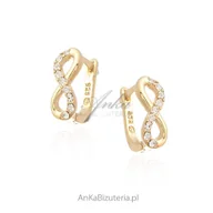 Kolczyki - ankabizuteria.pl Kolczyki srebrne pozłacane NIESKOŃCZONOŚĆ na angiel - miniaturka - grafika 1