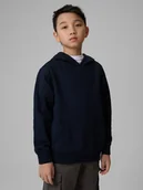 Bluzy dla chłopców - 4F Bluza dresowa nierozpinana z kapturem chłopięca - granatowa 164 (13-14 lat) - miniaturka - grafika 1