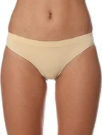 Bielizna sportowa damska - Brubeck Stringi damskie TH00182A Comfort Cotton beżowe r. XL - miniaturka - grafika 1