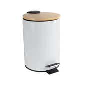Kosze na śmieci - Kosz na śmieci Scandic 3 l biały z bambusową pokrywą JOTTA - miniaturka - grafika 1