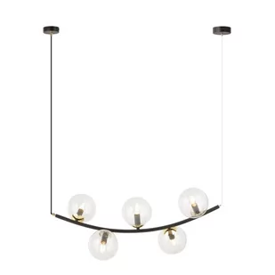 Ritz lampa wisząca 5xE14 czarna/transparentna 1296/5 - Lampy sufitowe - miniaturka - grafika 1