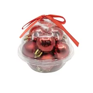 Bombki - Bombki plastikowe 3cm 12szt. czerwone - miniaturka - grafika 1