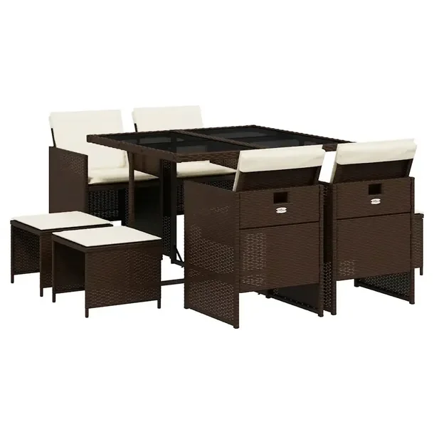 Zestaw mebli ogrodowych 110 x 106 x 73 cm, brązowo-czarny, rattan PE