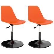 Krzesła - vidaXL Obrotowe krzesła stołowe, 2 szt., pomarańczowe, PP - miniaturka - grafika 1