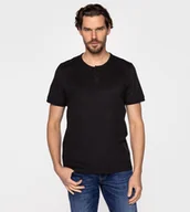 Koszulki męskie - T-shirt z rozpinanym dekoltem HENLEY 4587 BLACK-L - miniaturka - grafika 1
