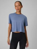 Koszulki sportowe damskie - 4F Koszulka do biegania szybkoschnąca damska - niebieska XL - miniaturka - grafika 1