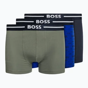 Bokserki męskie Hugo Boss Trunk Bold Design 3 pary open blue - Sport OUTLET - miniaturka - grafika 1