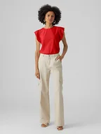 Koszulki i topy damskie - Vero Moda Koszulka w kolorze czerwonym - miniaturka - grafika 1