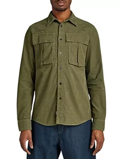 Koszule męskie - G-STAR RAW Męska koszula uniseks Submarine Regular, Zielony (Shadow Olive Gd D21986-c436-d033), XL - grafika 1