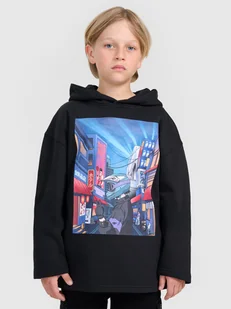 4F Bluza dresowa nierozpinana z kapturem chłopięca - czarna 122 (6-7 lat) - Bluzy dla chłopców 4F Bluza dresowa nierozpinana z kapturem chłopięca - czarna 122 (6-7 lat) - Bluzy dla chłopców - miniaturka - grafika 1