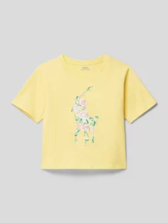 Koszulki dla dziewczynek - T-shirt z wyhaftowanym logo - grafika 1