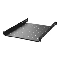 Akcesoria do szaf serwerowych - Półka do szafy 19" z otworami, 650 mm, 1U, regulowana, czarna - miniaturka - grafika 1