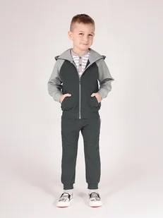 Chłopięca bluza rozpinana szara Nicol,r.134 - Bluzy dla chłopców - miniaturka - grafika 1