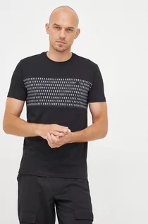 Koszulki męskie - Lacoste t-shirt bawełniany kolor czarny wzorzysty - grafika 1