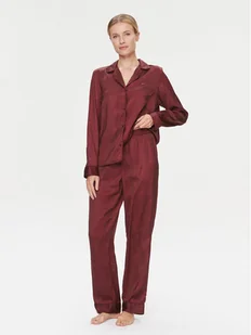 Tommy Hilfiger Piżama UW0UW04830 Bordowy Relaxed Fit - Piżamy damskie - miniaturka - grafika 1