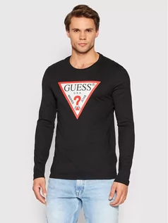 Bluzy męskie - GUESS Longsleeve M2YI31 I3Z11 Czarny Slim Fit - grafika 1