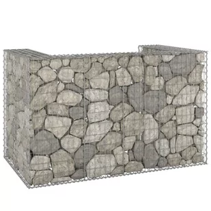 shumee shumee Gabionowa osłona do koszy na śmieci stal 180x100x110 cm - Kosze na śmieci - miniaturka - grafika 1