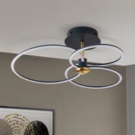 Lampy sufitowe - ORION Sufitowa LED Charlotte 3 pierścienie czarna/złota - miniaturka - grafika 1