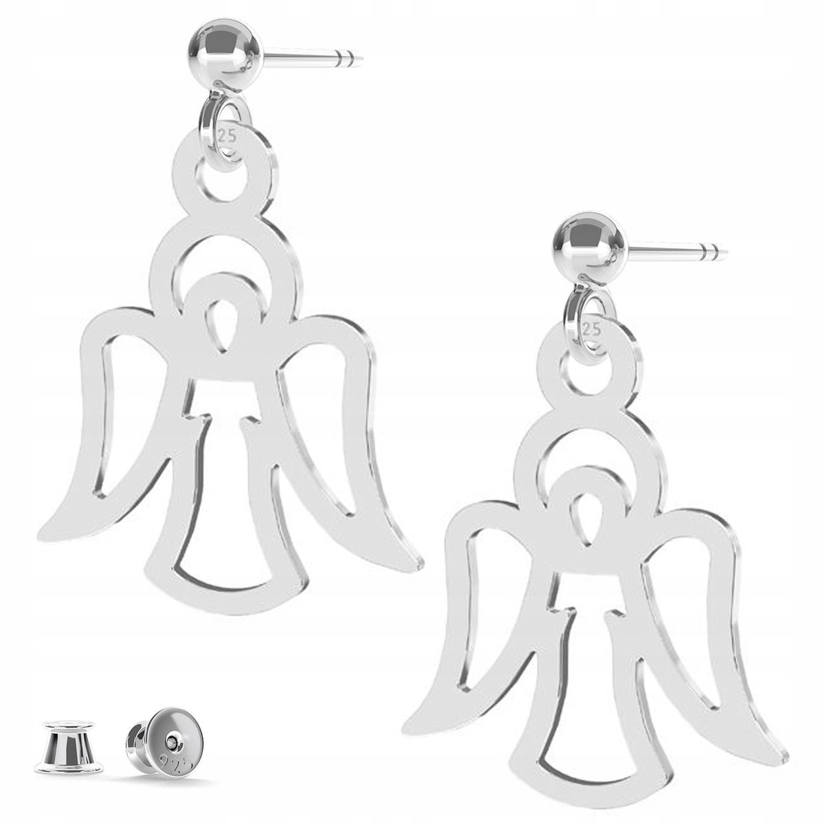 Kolczyki srebrne Anioł Aniołek Angel 925