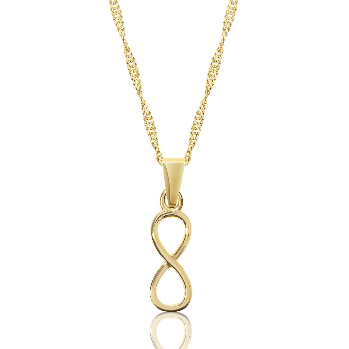 Srebrny pozłacany wisiorek nieskończoność