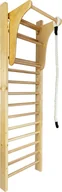 Wyposażenie sportowe i gimnastyczne - UnderFit Drabinka gimnastyczna Leon 240 x 80 cm drewniana + drążek + lina - miniaturka - grafika 1