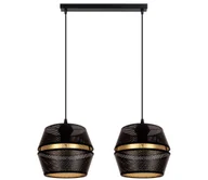 Lampy sufitowe - Żyrandol na lince PARIS 2xE27/60W/230V czarny/złoty - miniaturka - grafika 1