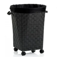 Kosze na bieliznę - Kela Porto Czarny Brudownik Kosz Na Pranie I Bieliznę Plastikowy Na Kółkach - miniaturka - grafika 1