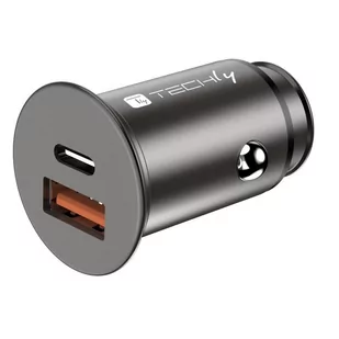 Techly Superspeed Ładowarka Samochodowa Usb-C/A, 38W, 3A, 5-12V - Ładowarki samochodowe - miniaturka - grafika 1