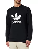 Bluzy męskie - adidas Bluza męska Trefoil Crew Black Noir IA4854, Czarny, L - miniaturka - grafika 1