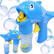 Bańki mydlane - PISTOLET NA BAŃKI MASZYNA DO BANIEK MYDLANYCH GENERATOR DELFIN 2 x PŁYN - miniaturka - grafika 1