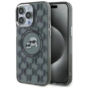 Karl Lagerfeld KLHMP15XHMCKMHK iPhone 15 Pro Max 6.7" czarny/black IML Monogram Karl&Choupette Head MagSafe - Etui i futerały do telefonów - miniaturka - grafika 1