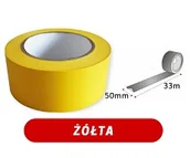 Taśmy klejące - Taśma oznaczeniowa ostrzegawcza podłogowa żółta PAPER-TECH - miniaturka - grafika 1