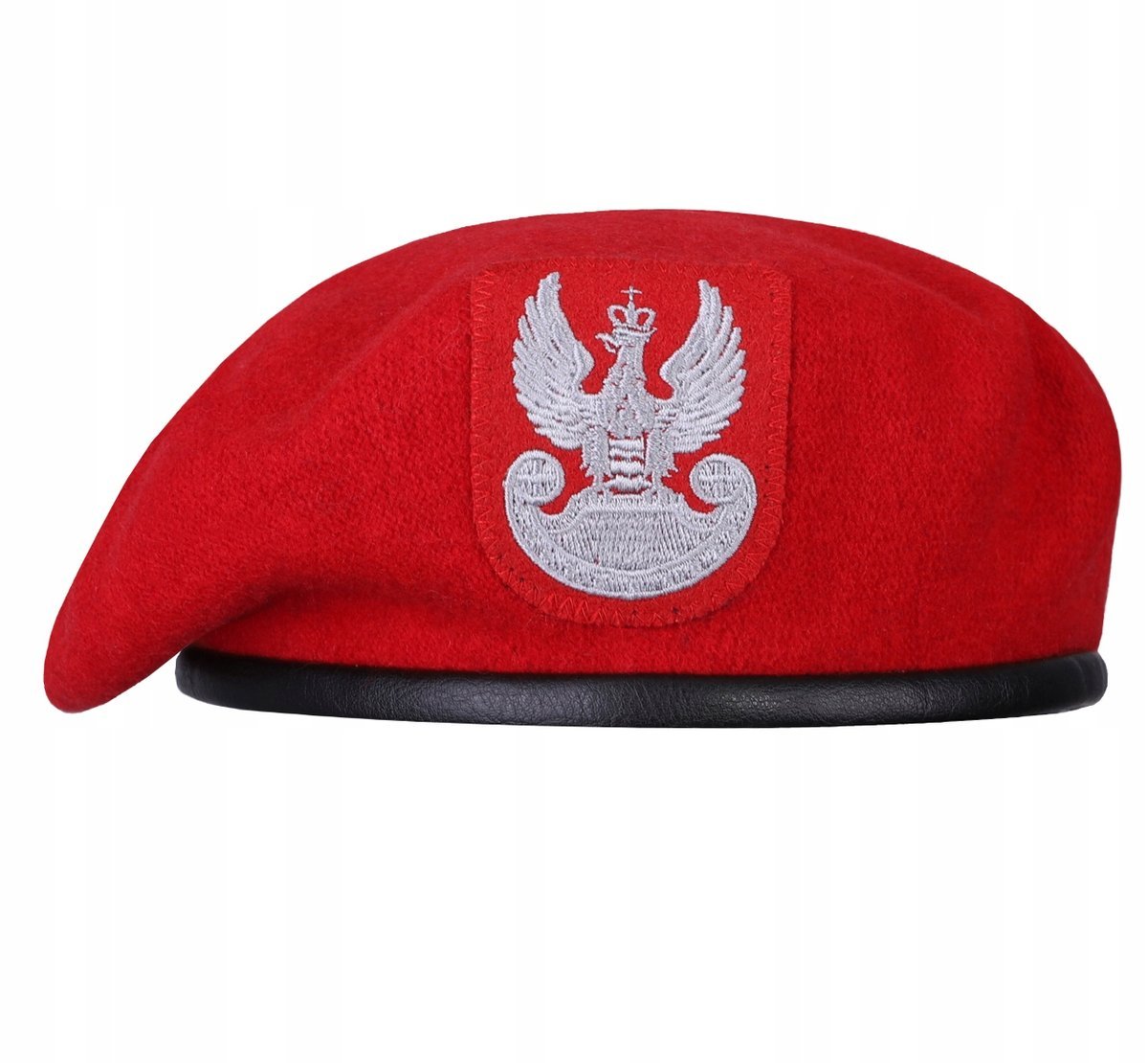 Beret Wojskowy z Orłem Wojska Polskiego WP Polski Wełniany Czerwony 60