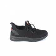 Sneakersy damskie - Sneakersy damskie News 21TX02-3677 czarne/czerwone - miniaturka - grafika 1