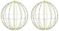 Ozdoby bożonarodzeniowe - vidaXL Piłka z 384 diodami LED 2 pcs Ciepła biel 60 cm Metal - miniaturka - grafika 1