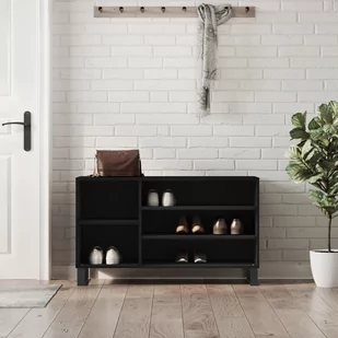 vidaXL Szafka na buty, czarna, 102x36x60 cm, materiał drewnopochodny - Wieszaki i stojaki - miniaturka - grafika 1