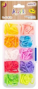 Agrafki plastikowe, kolorowe, rozm. 10   x 23mm op. 100 szt Aliga - Półfabrykaty do biżuterii - miniaturka - grafika 1