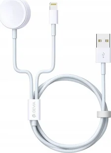 Kabel USB Devia KABEL PRZEWÓD DO IPHONE APPLE WATCH BIAŁY 2W1 1.2M - Kable USB - miniaturka - grafika 1