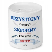 Skarbonki - Skarbonka Dla Piotra na Urodziny Imieniny Prezent z Nadrukiem ze Zdjęciem + Opakowanie na prezent (wzór 02) - miniaturka - grafika 1
