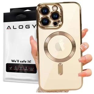 Etui MagSafe Case do Apple iPhone 14 Pro Max Alogy Glamour Luxury Ring obudowa Złote przezroczyste - Etui i futerały do telefonów - miniaturka - grafika 12