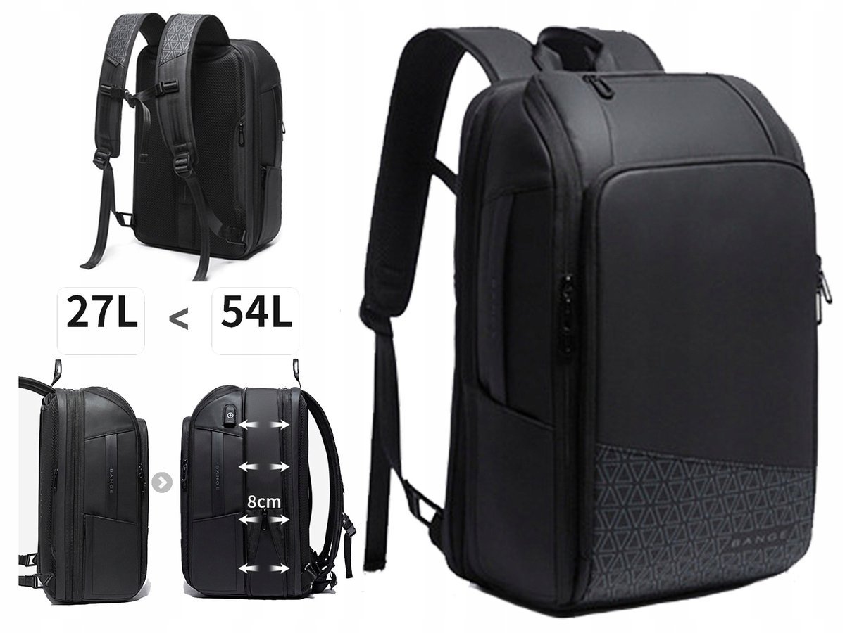 Plecak Walizka 2W1 Na Laptopa Rozszerzalny Podróżny Miejski Usb