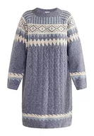 Sukienki - Boline Damska sukienka z dzianiny 81432377, niebieska, wielokolorowa, M/L, niebieski wielokolorowy, M-L - miniaturka - grafika 1