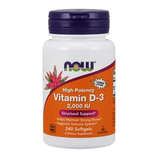 Now Foods NOW High Potency Vitamin D-3 2,000 IU 240caps - Witaminy i minerały - miniaturka - grafika 1