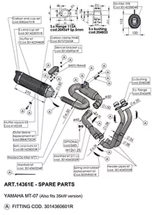 Zestaw uchwytów do rury wydechowej LeoVince Układ wydechowy do Yamaha MT07 - Części motocyklowe - miniaturka - grafika 1