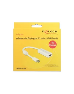 Delock Kabel Adaptorcable mini DisplayPort 1.2 plug HDMI socket white 4K (GC-BMP062) - Kable - miniaturka - grafika 1