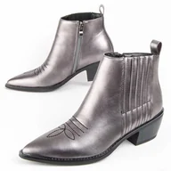 Botki damskie - Montevita Buty Na Pi?tce Espuela Szary - miniaturka - grafika 1