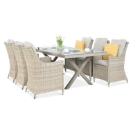 Meble ogrodowe - Zestaw mebli z technorattanu NAPOLI 6/200 Light Beige - miniaturka - grafika 1