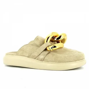 Beżowe klapki z zakrytymi palcami CARINII - Carinii - Klapki i japonki damskie - miniaturka - grafika 1