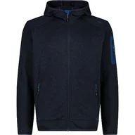 Kurtki męskie - CMP męska kurtka Knit-Tech ze stałym kapturem, B.Blue-Petrol, 52 - miniaturka - grafika 1